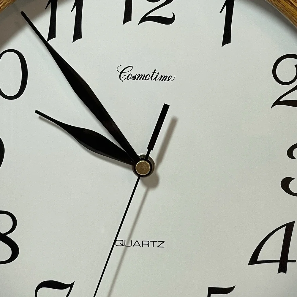 Cosmotime Quartz Wall Clock Real Oak Scalloped Dovetail Cottage Country 12